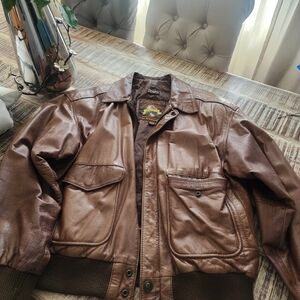 Wilson Brown Leather Bomber Jacket